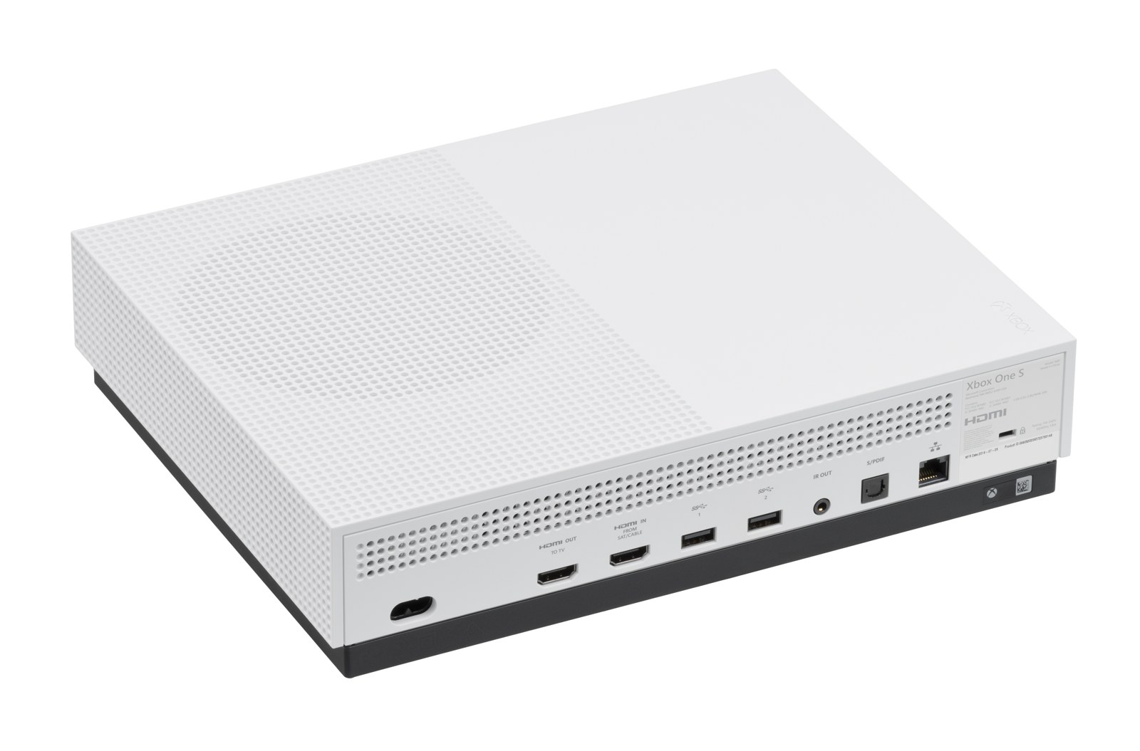 The back of an Xbox One S showing its HDMI ports